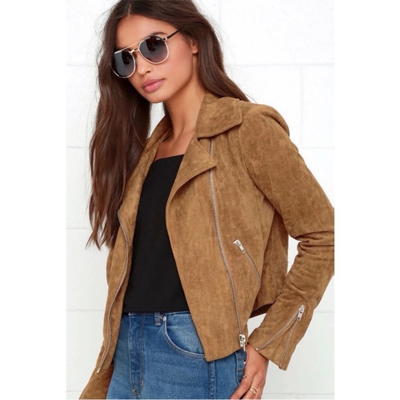 LULUS Suede with Love Tan Suede Moto Jacket - Picture 2 of 10